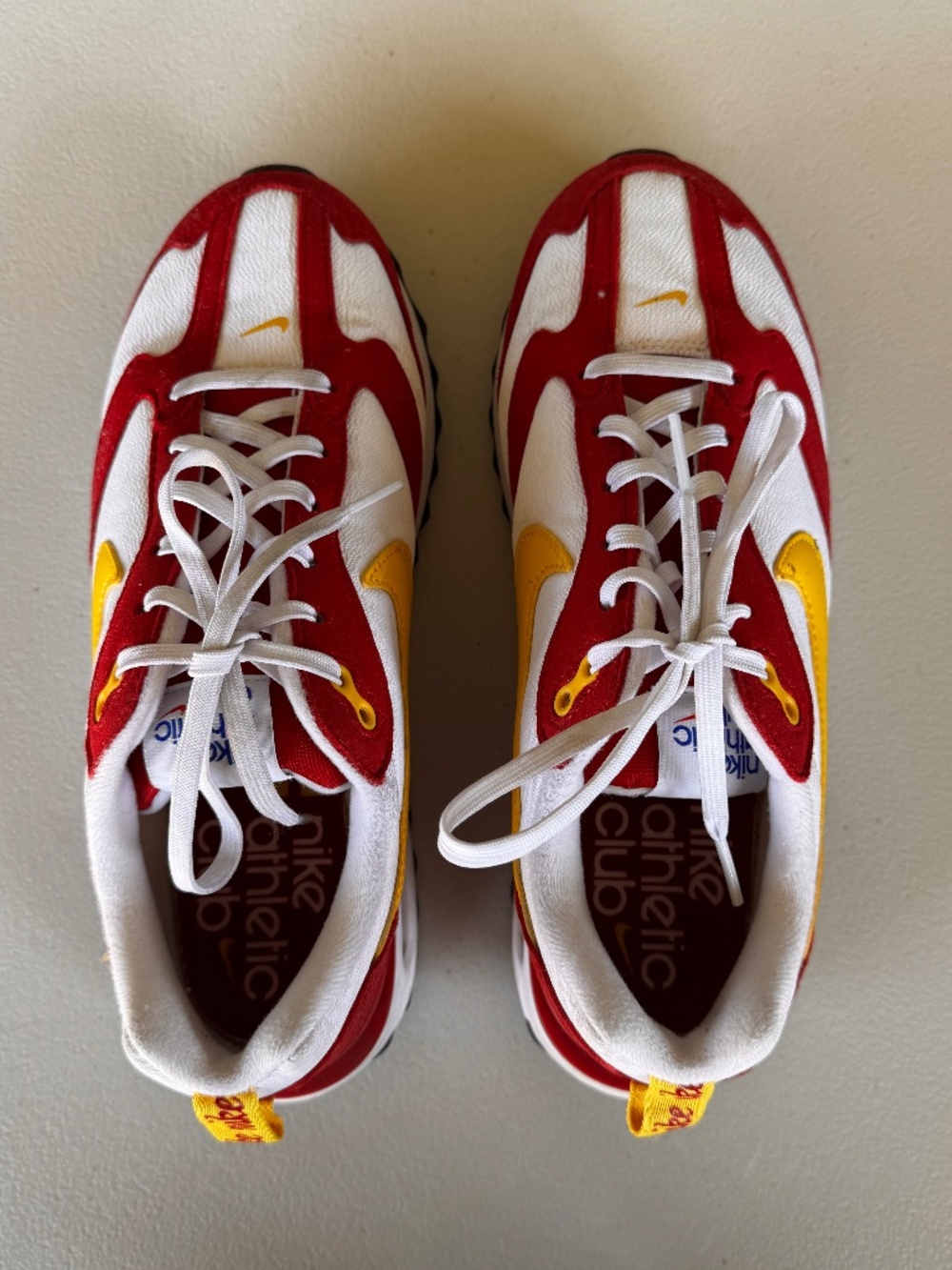 NIKE AIR MAX DAWN ‘GYM RED VIVID SULFUR WOMEN’S SNEAKERS - SIZE 8